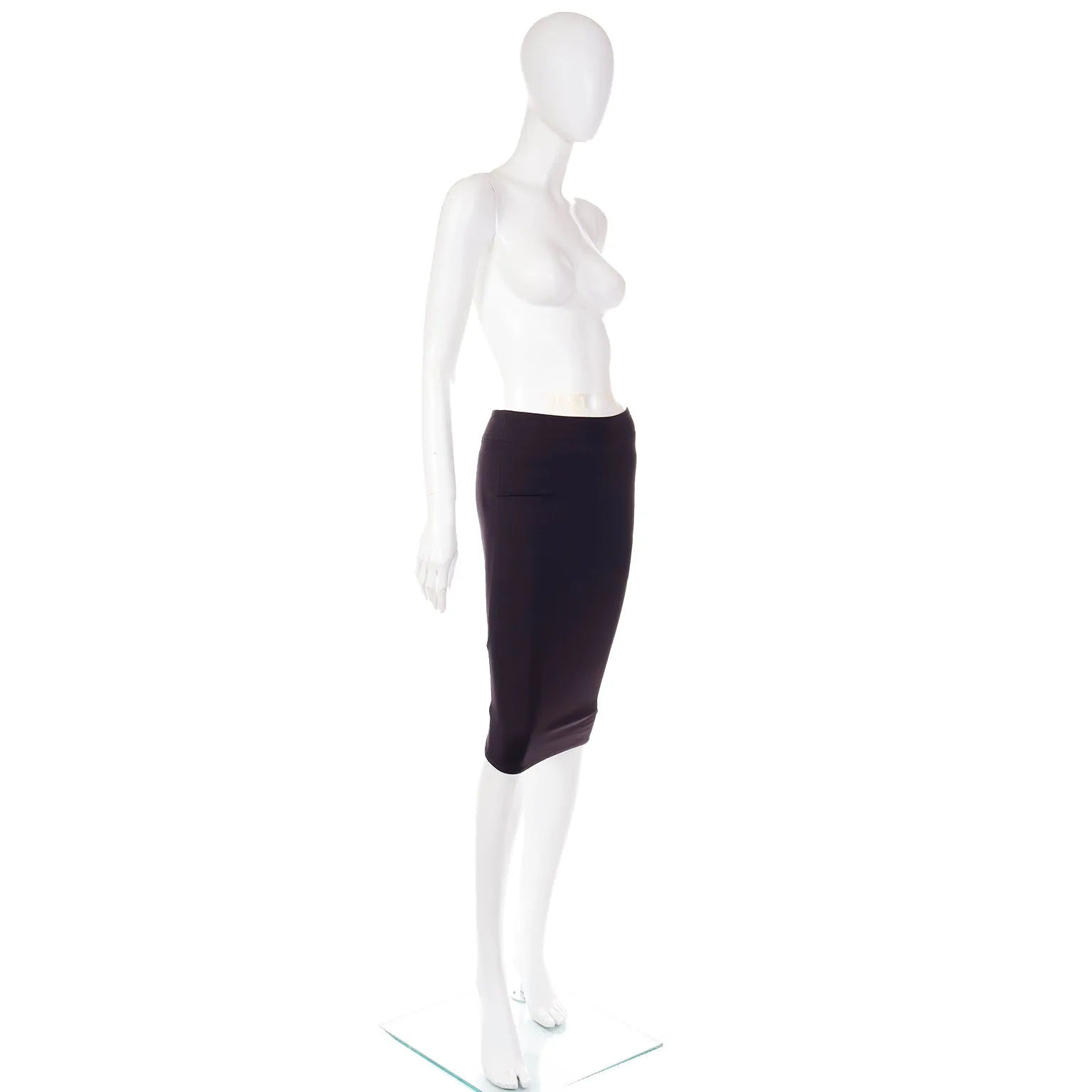2004 Tom Ford Gucci Deadstock Plum Brown Runway Skirt