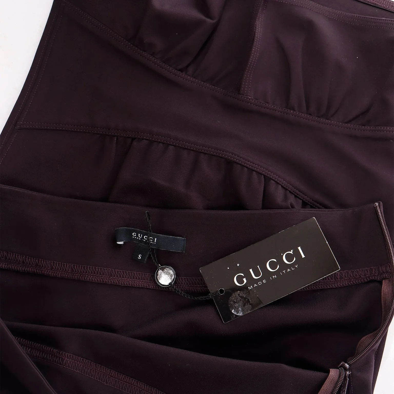 2004 Tom Ford Gucci Deadstock Plum Brown Runway Skirt