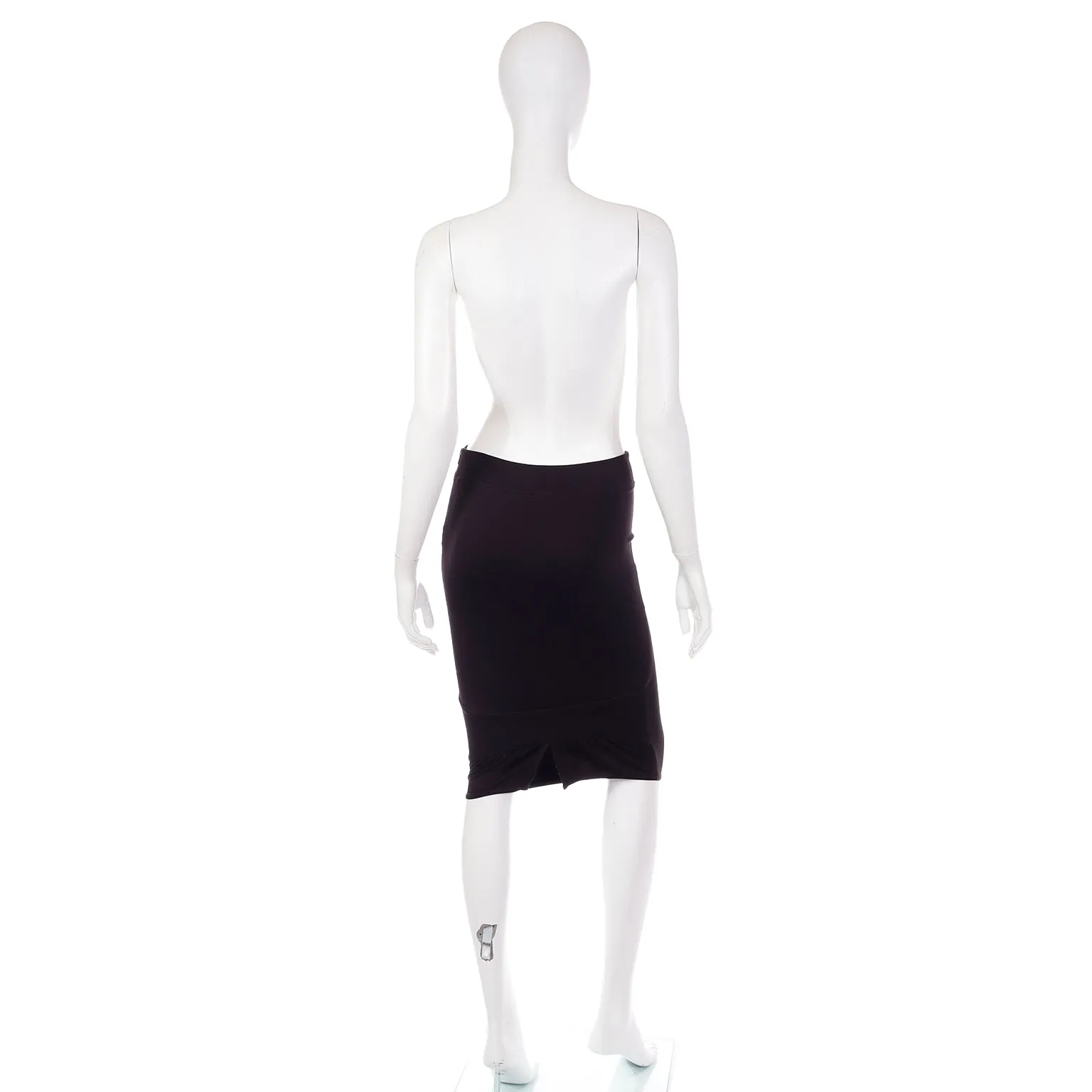 2004 Tom Ford Gucci Deadstock Plum Brown Runway Skirt