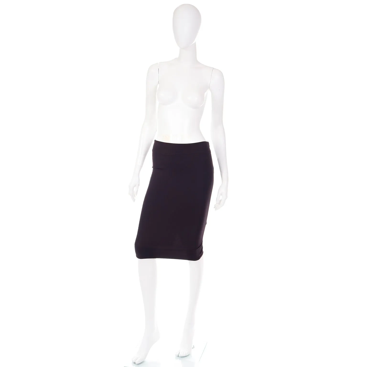 2004 Tom Ford Gucci Deadstock Plum Brown Runway Skirt