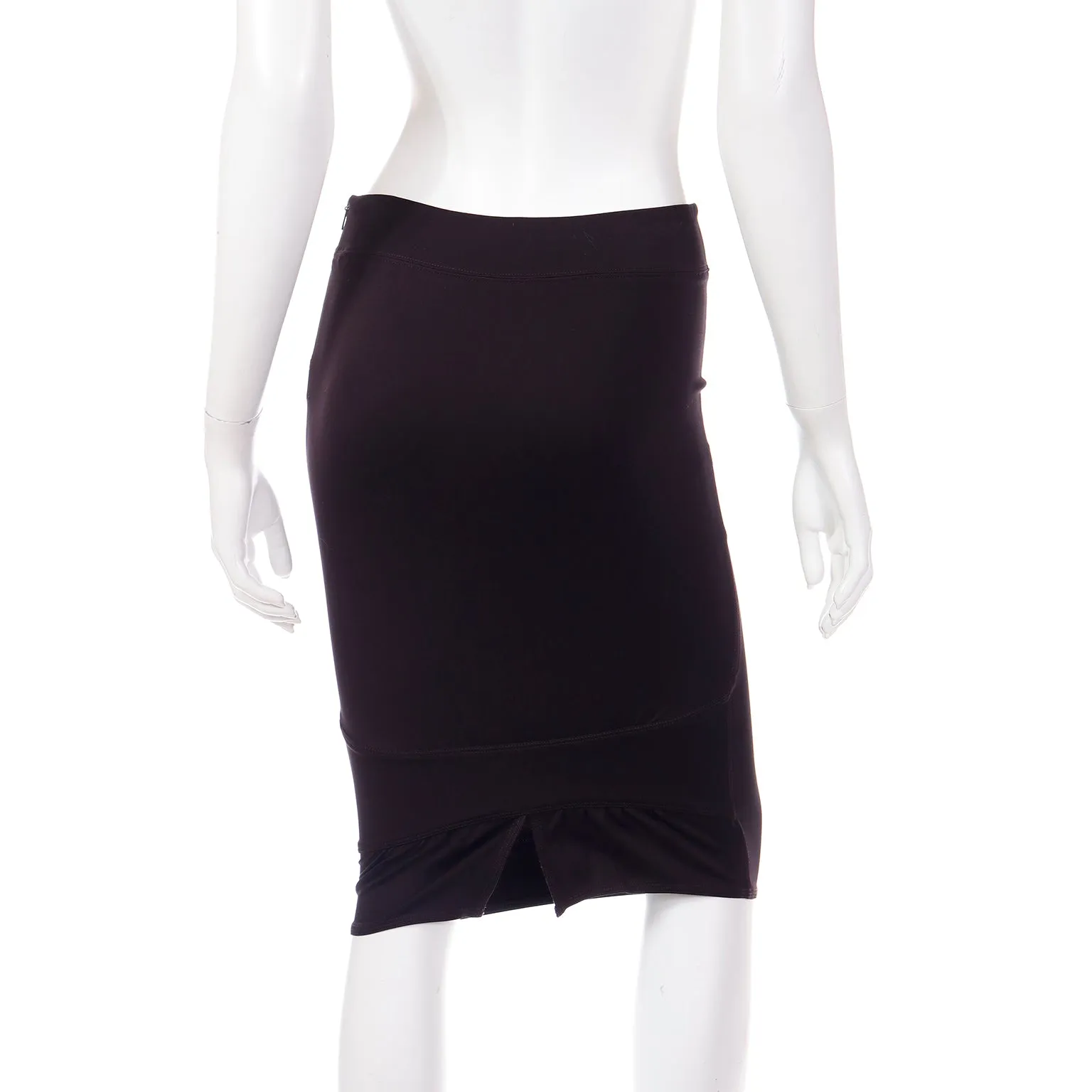 2004 Tom Ford Gucci Deadstock Plum Brown Runway Skirt