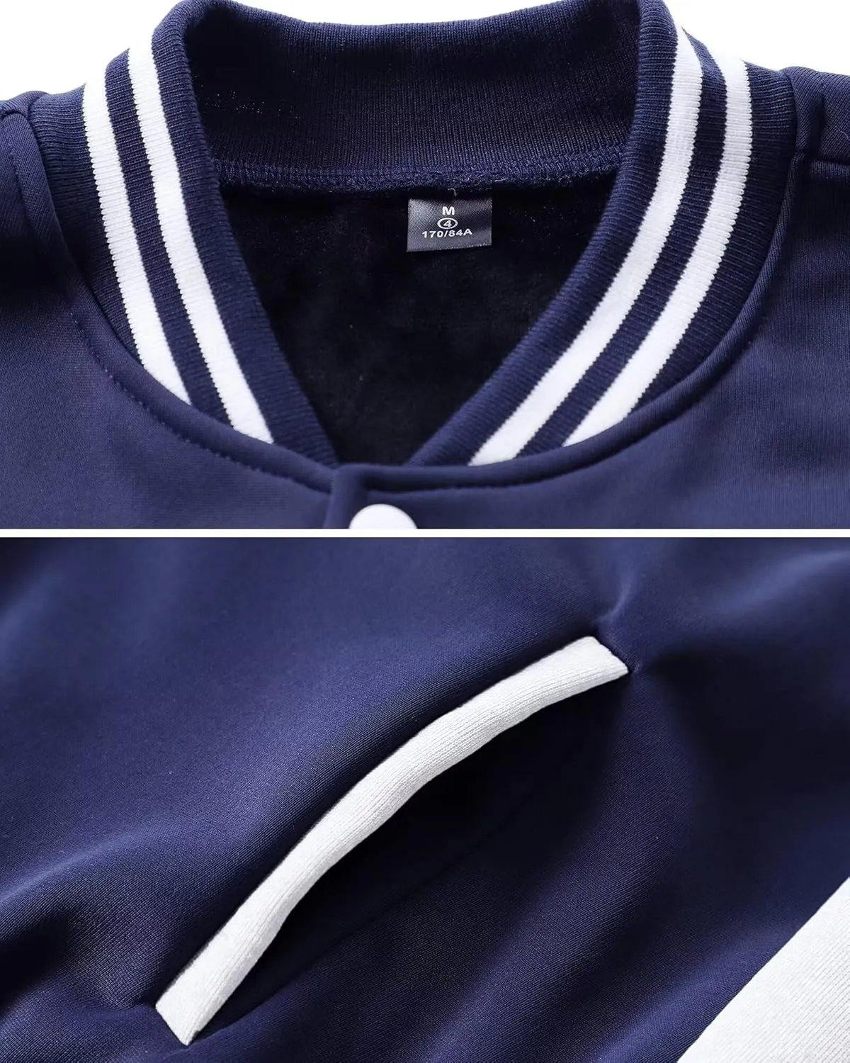ACEFAST INC Men's Varsity Baseball Jacket Casual Letterman Bomber Jacket Windbreaker Lightweight Jacket