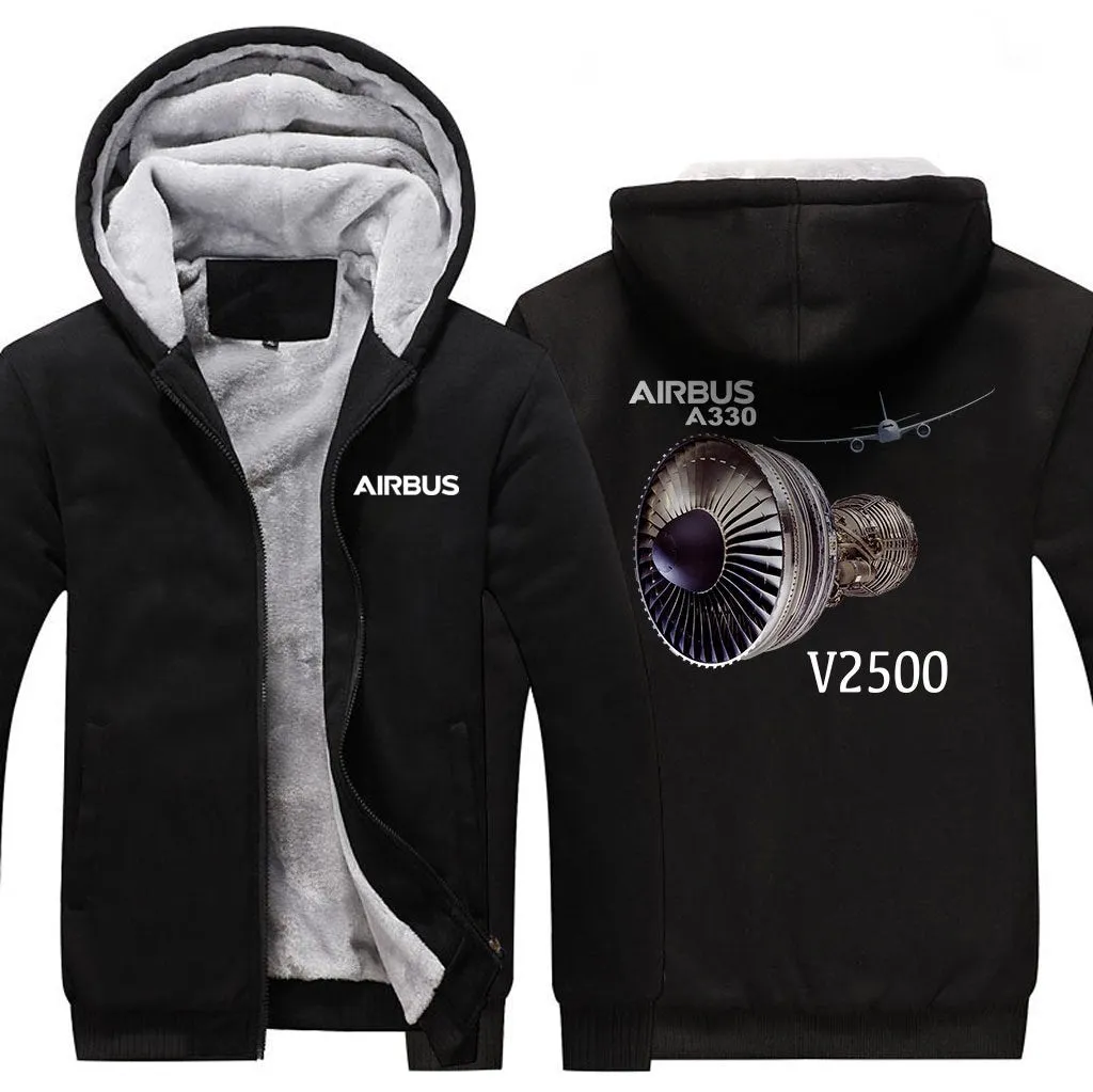 AIRBUS A330 V2500 WINTER THICK ZIP SWEATSHIRTS