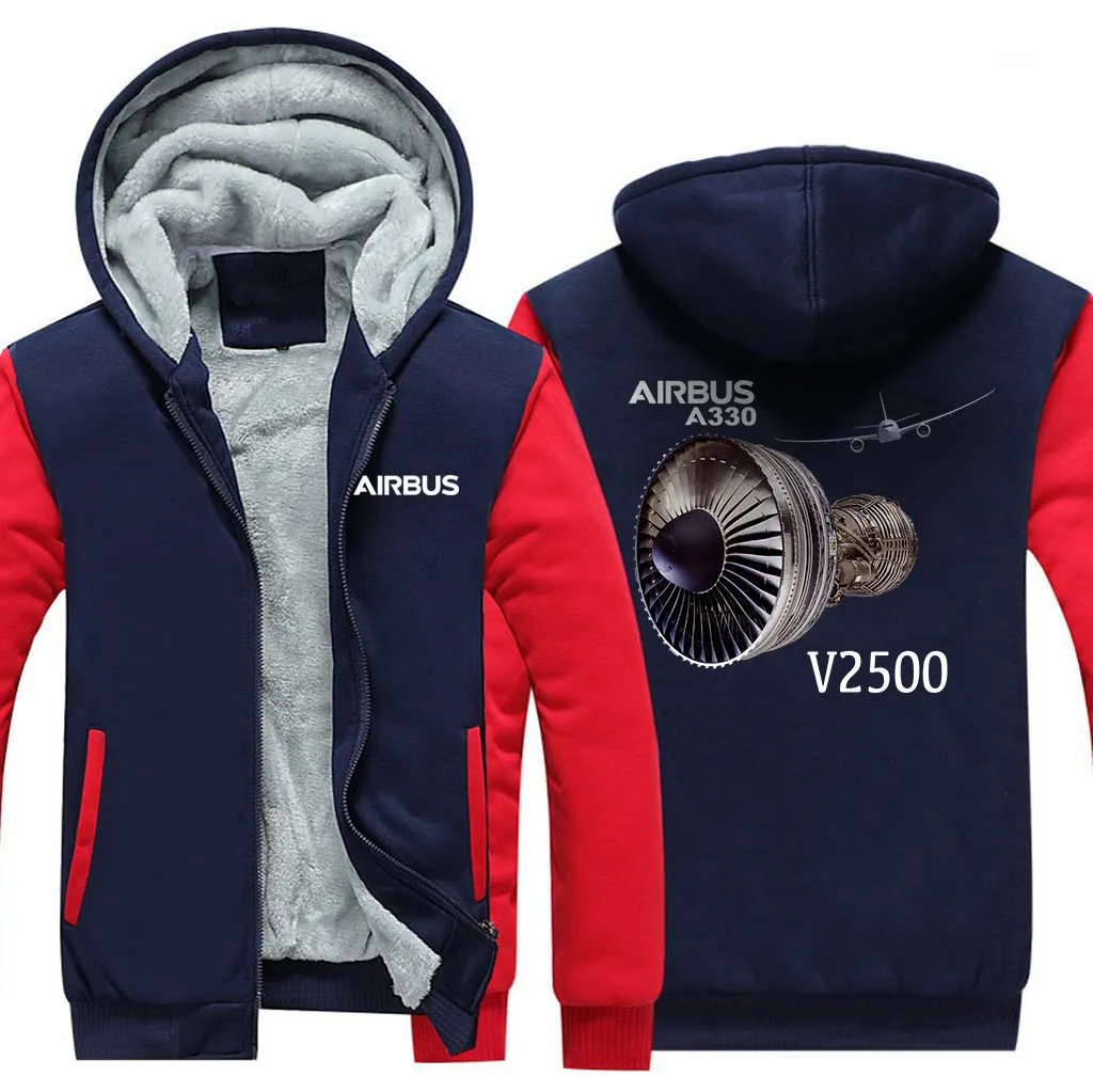 AIRBUS A330 V2500 WINTER THICK ZIP SWEATSHIRTS