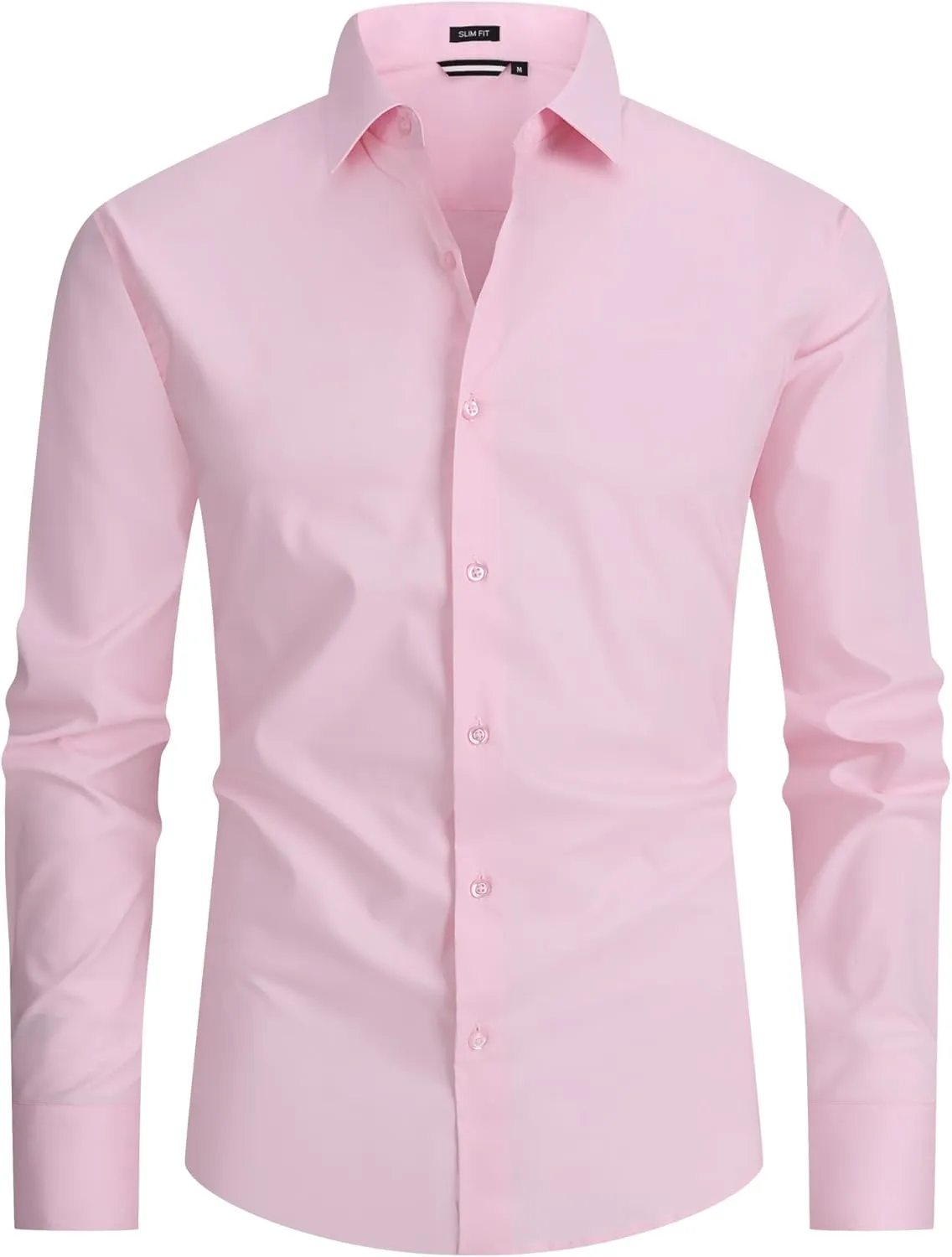 Alex Vando Mens Dress Shirt Easy Care Slim Fit Long Sleeve Cotton Stretch Button Down Shirt