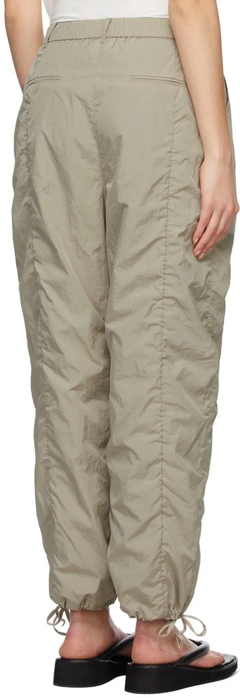 AMOMENTO Khaki Shirred Lounge Pants