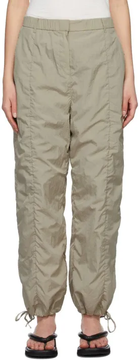 AMOMENTO Khaki Shirred Lounge Pants