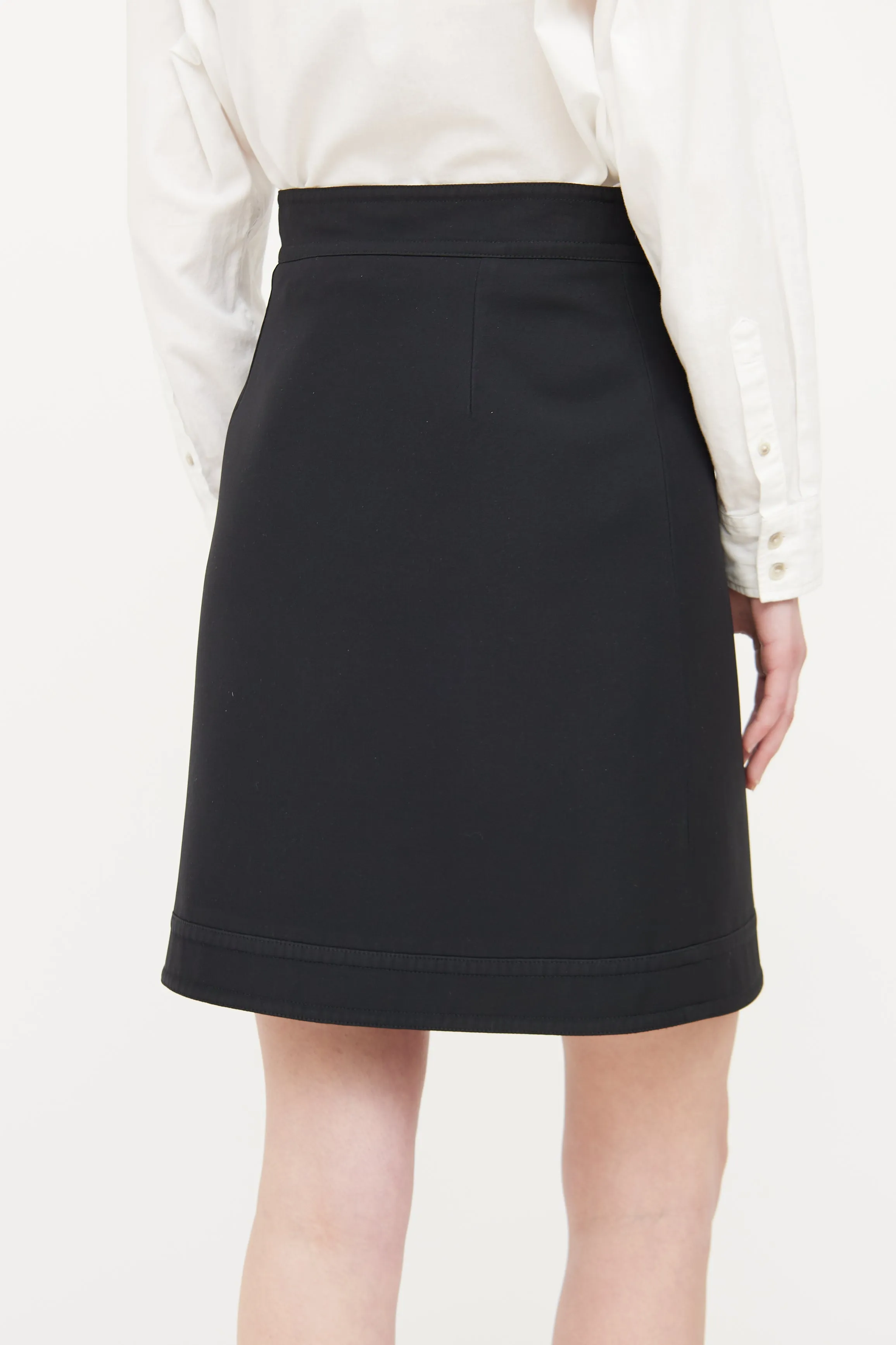 Black Pearl Button Skirt