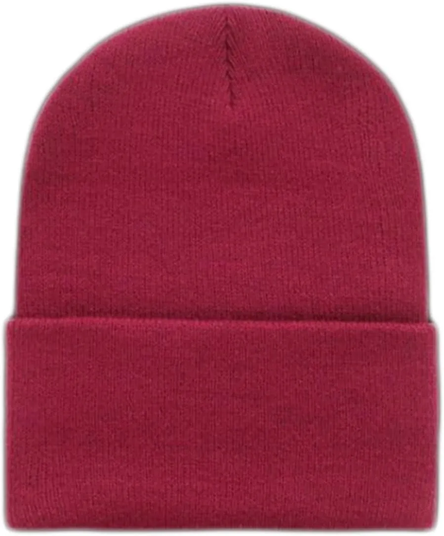 Brand. Wholesale 6 PCS Unisex Knit Long Cuff Ski Solid Plain Beanie Cap