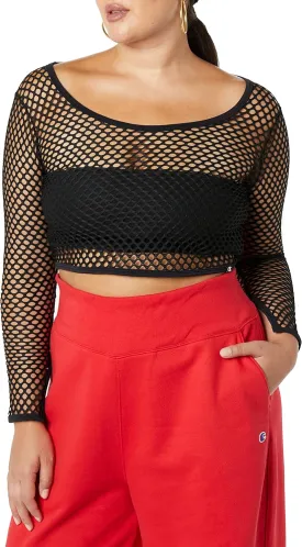 Champion Women's Making The Cut Season 3 Episode 2 Collab Winning Look Long Sleeve Mesh Crop Top