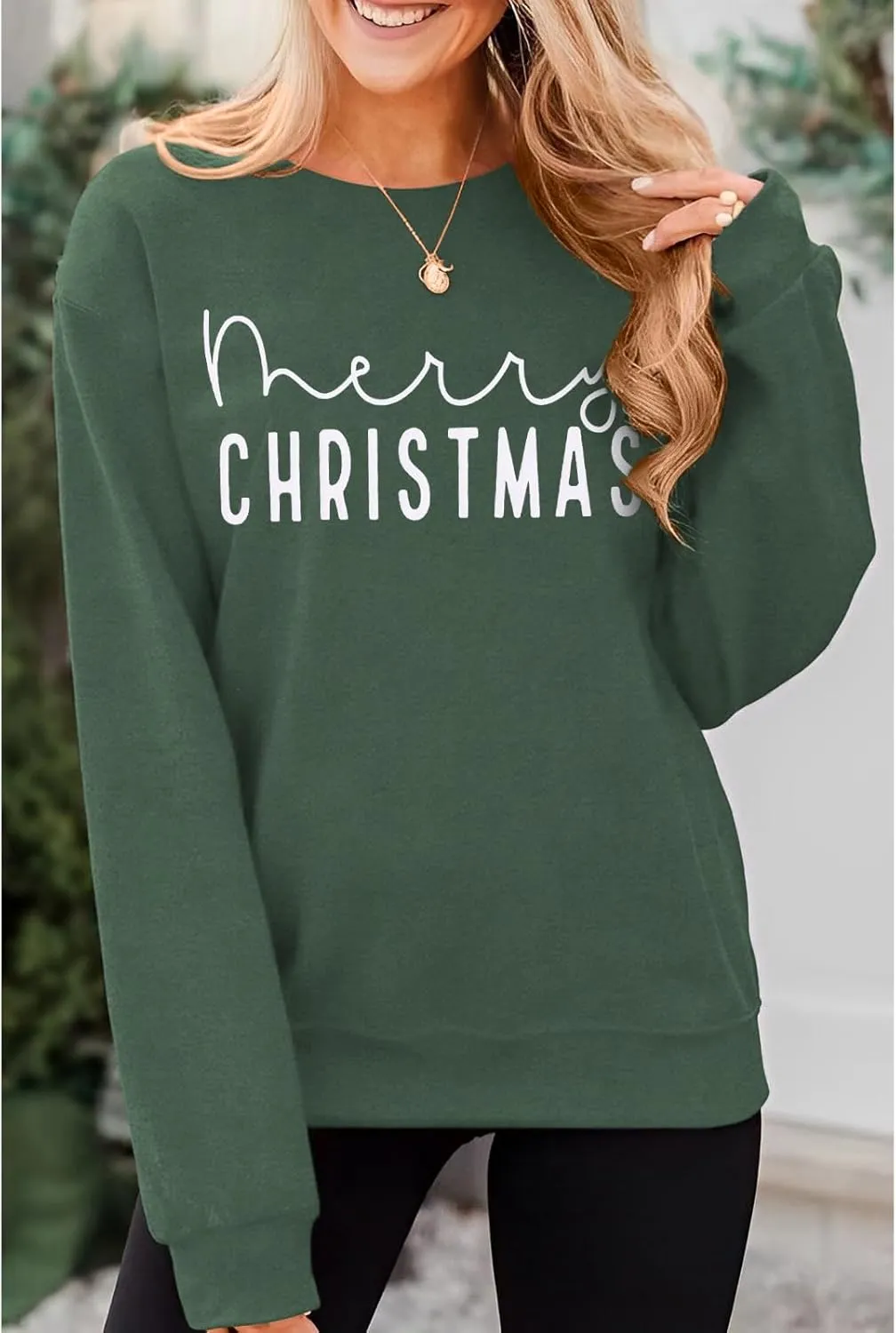 CM C&M WODRO Merry Christmas Sweatshirt Women Crewneck Xmas Holiday Sweater Shirt Winter Long Sleeve Oversized Pullover Tops