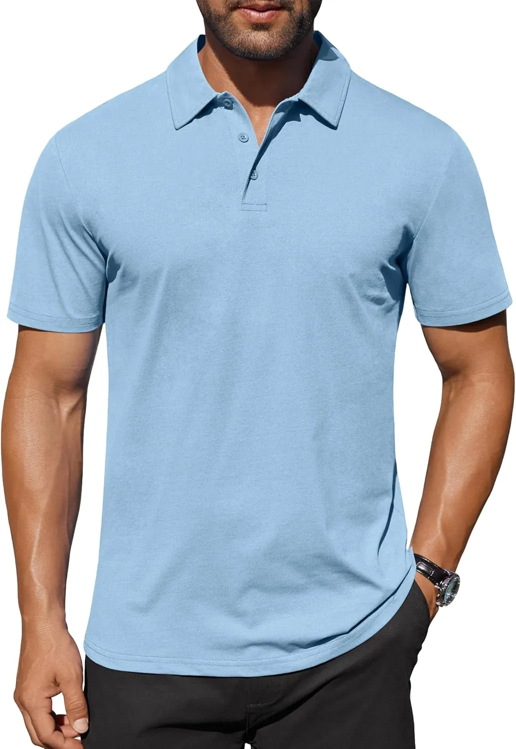 COOFANDY Men's Polo Shirts Short Sleeve Moisture Wicking Golf Shirt Fashion Casual Collared T-Shirt