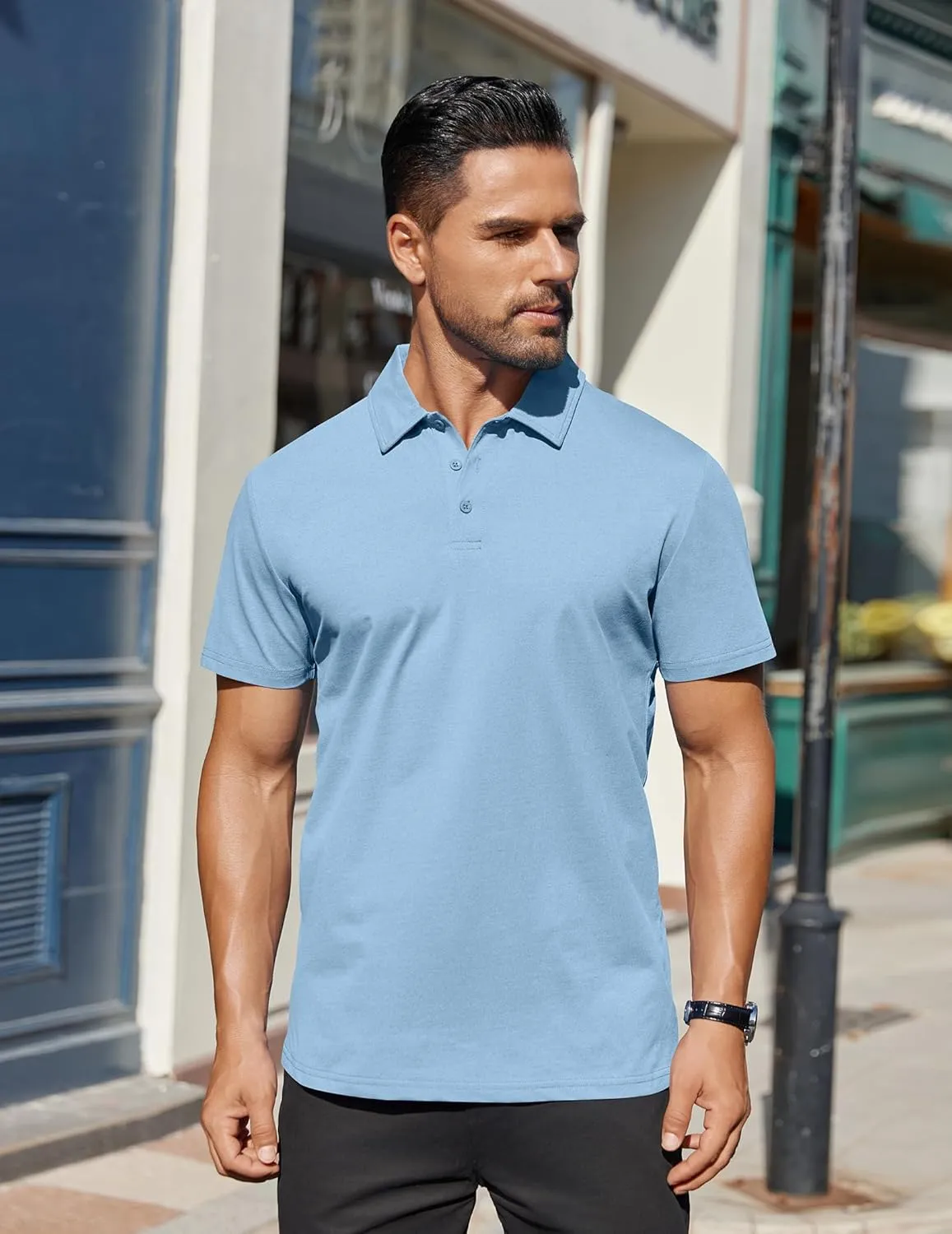 COOFANDY Men's Polo Shirts Short Sleeve Moisture Wicking Golf Shirt Fashion Casual Collared T-Shirt