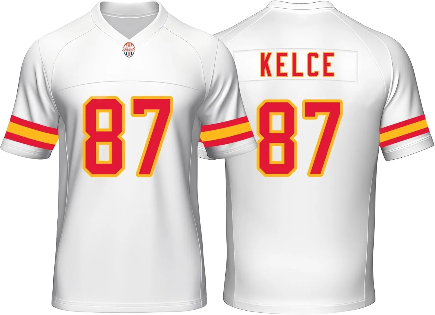 Custom Mens/Youth Football Stitched T-Shirt for Sports Fan Red/White No Brand/Logos