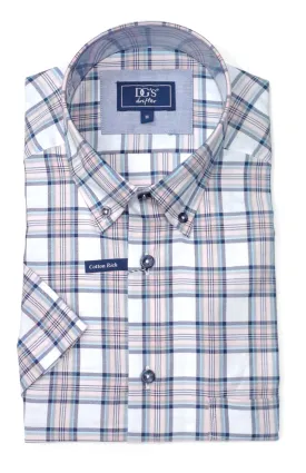 Daniel Grahame Checkered Short Sleeve Casual Shirt - Pink/White