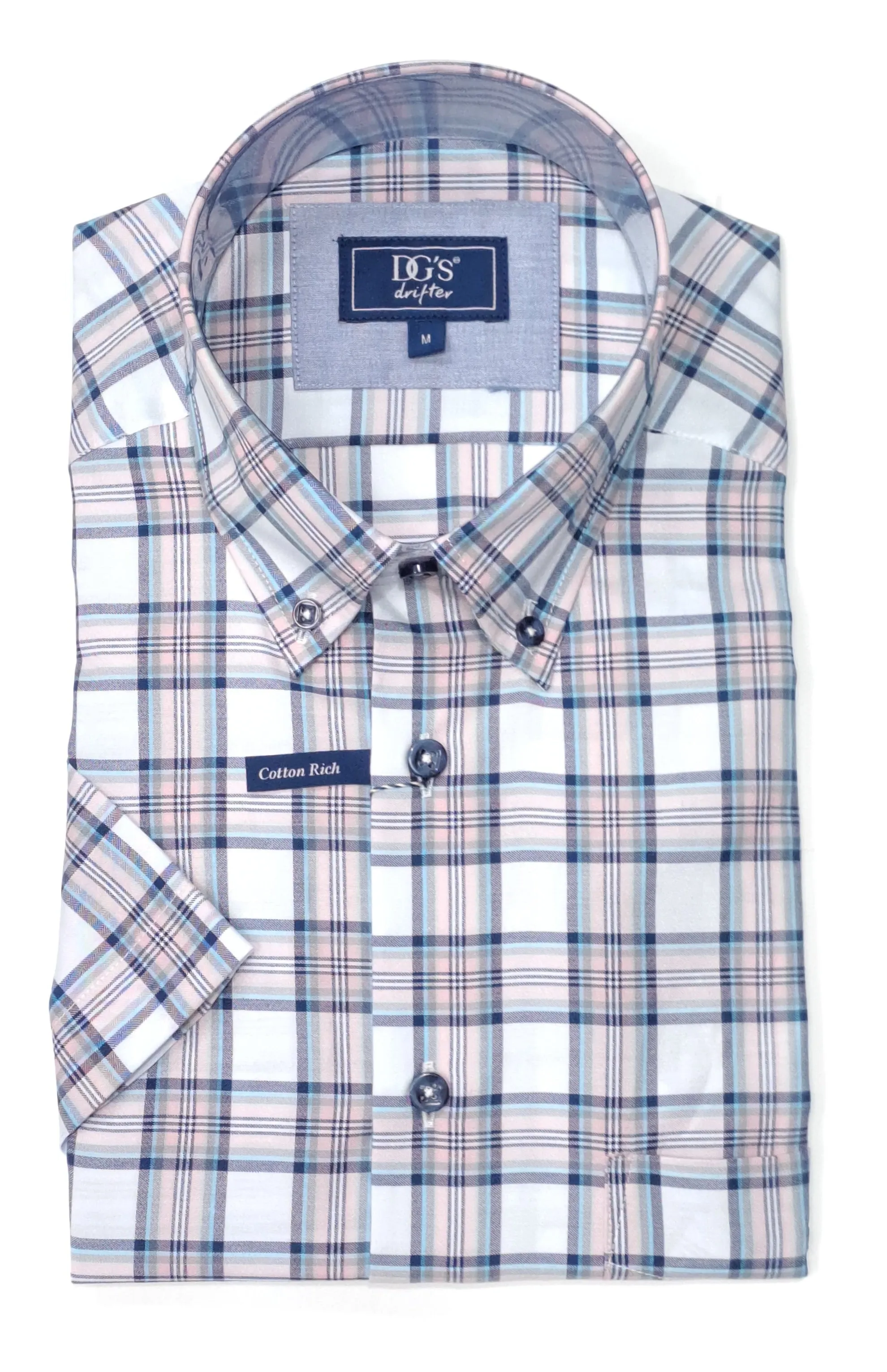 Daniel Grahame Checkered Short Sleeve Casual Shirt - Pink/White