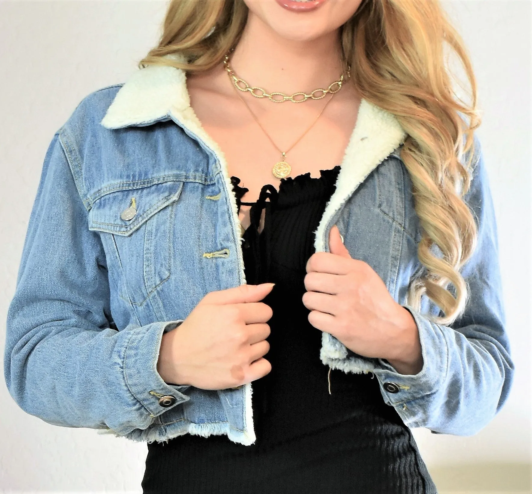 Encore Faux Fur Denim Jacket