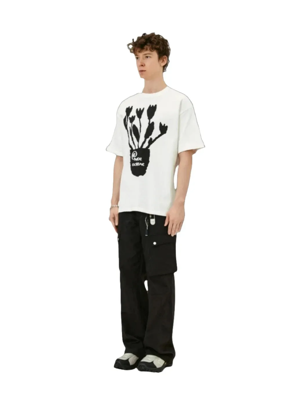 Extreme Aesthetic 'Bouquet' Foam Print Cotton T-Shirt