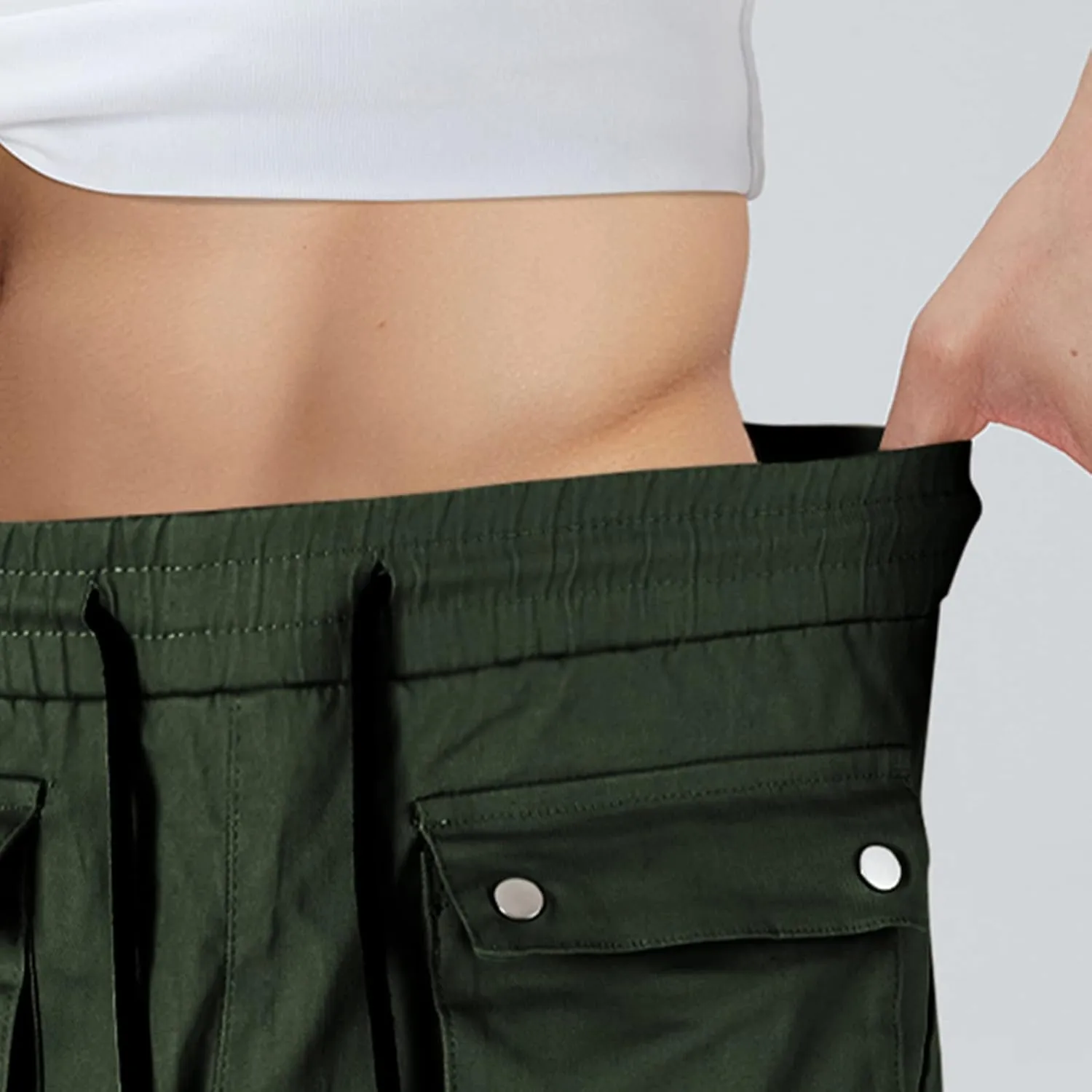 GINGTTO Men's Casual Cargo Pants Elastic Waist Camo Pants Hiking Joggers