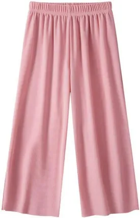 Girls Straight Wide Leg Palazzos Casual High Elastic Waisted Trousers Teens Solid Color Flowy Slacks