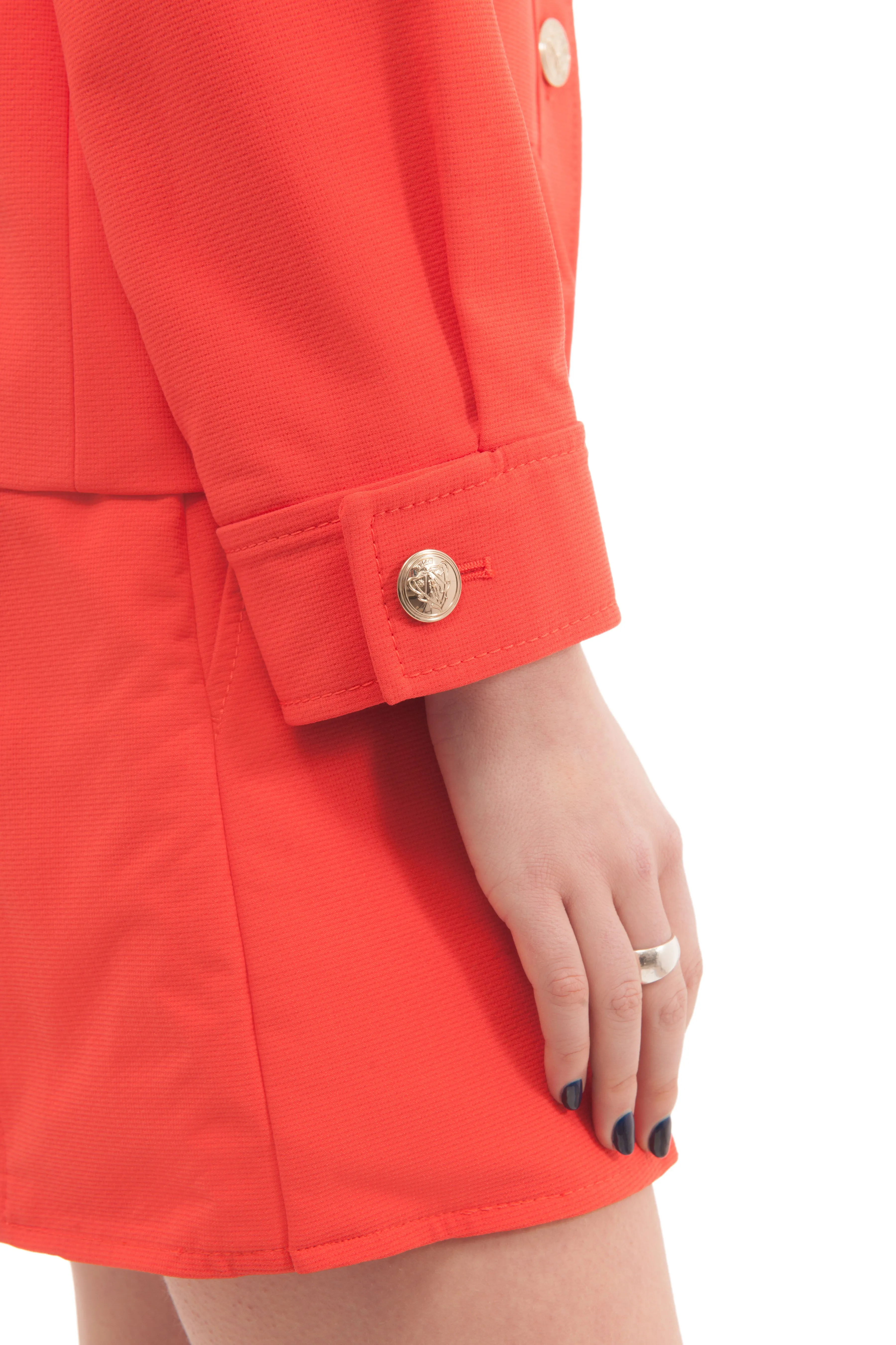 Gucci 1960 Style Orange Skirt Suit with Gold Shield Buttons