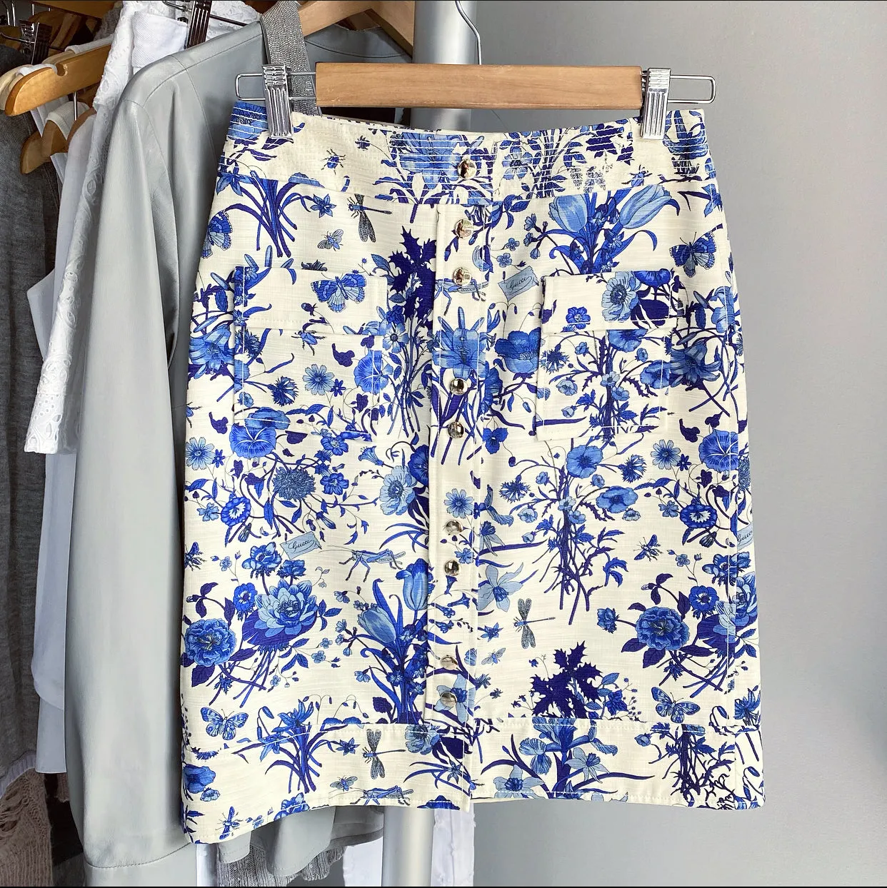Gucci Flora Fauna Blue and Ivory Skirt - IT38 / 4