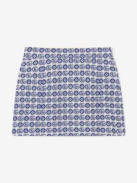 Gucci Girls GG Logo Skirt in Navy