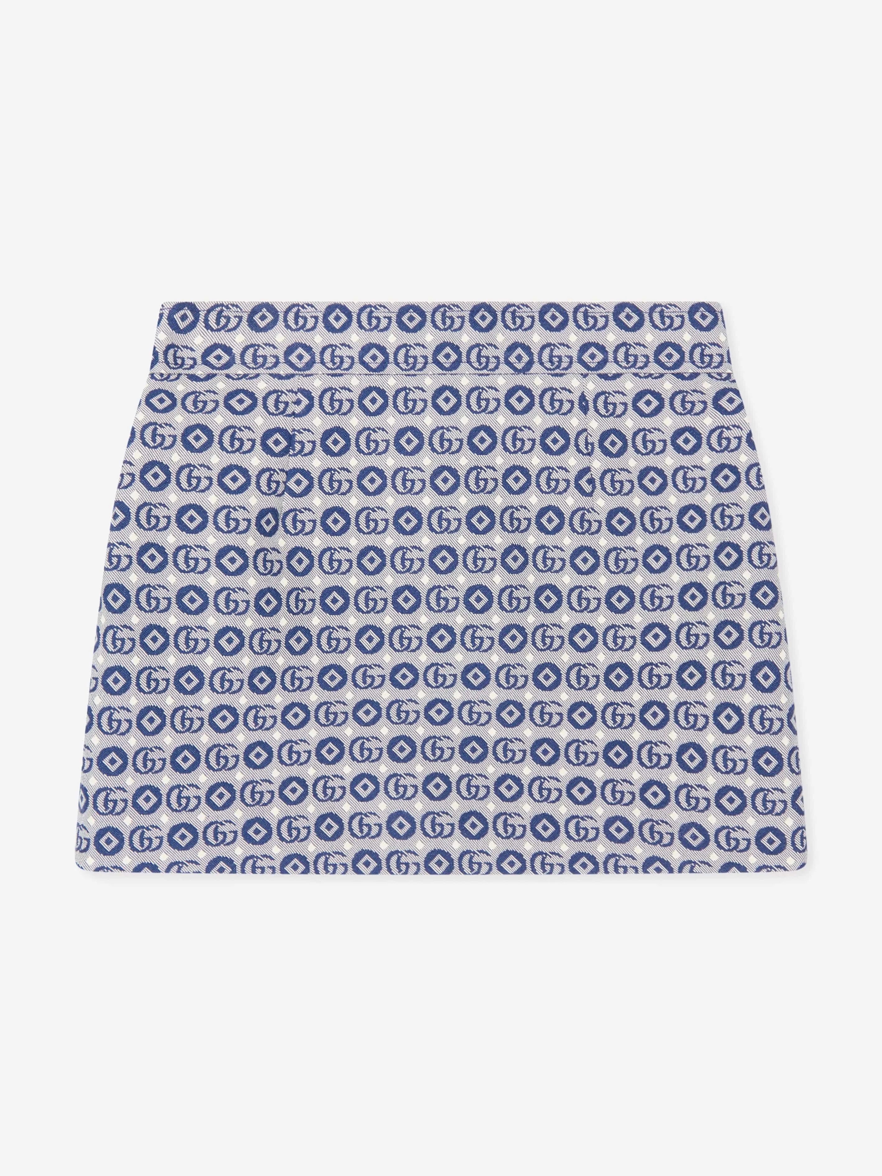 Gucci Girls GG Logo Skirt in Navy