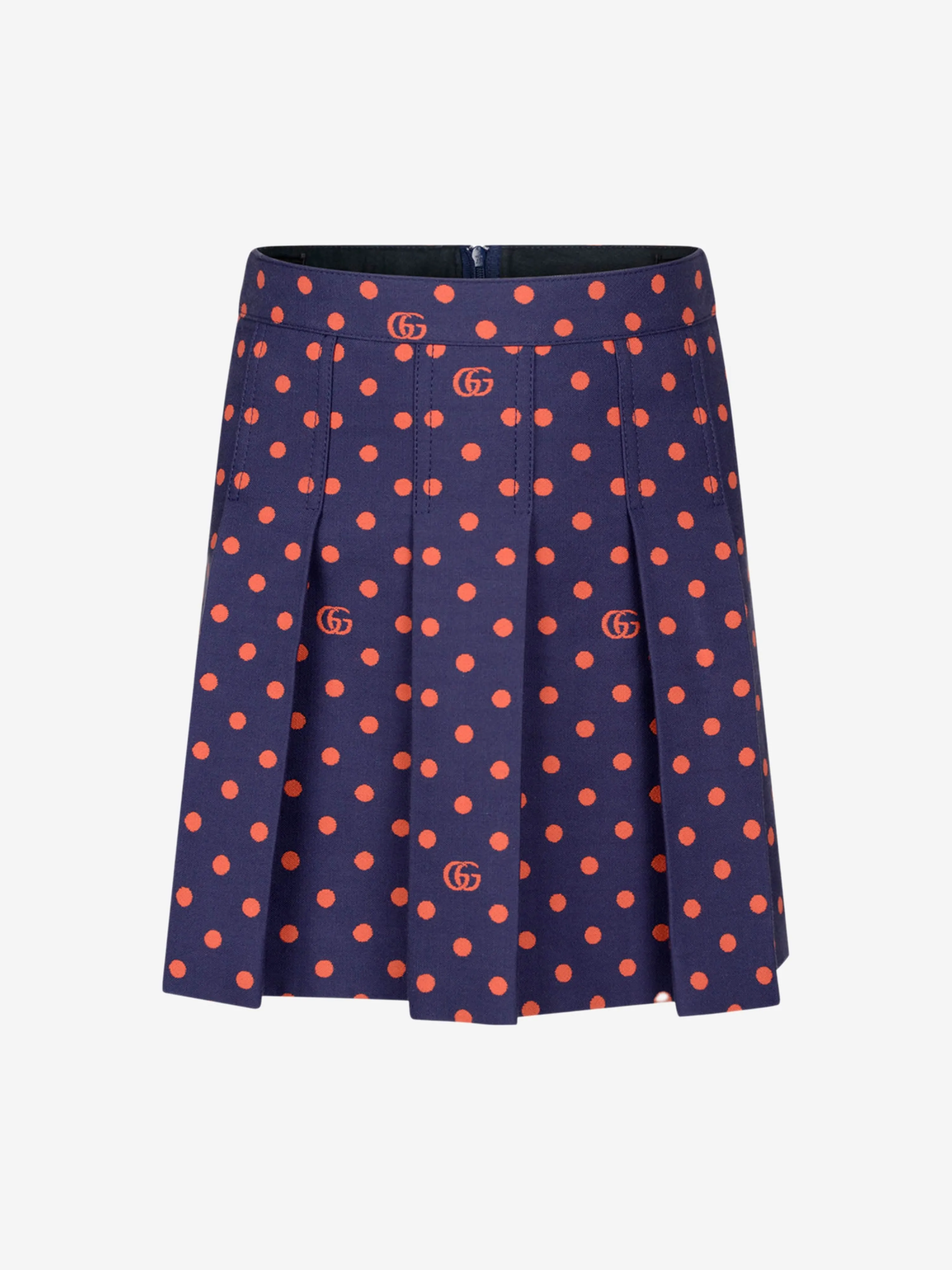 Gucci Girls Navy GG Embroidered Skirt