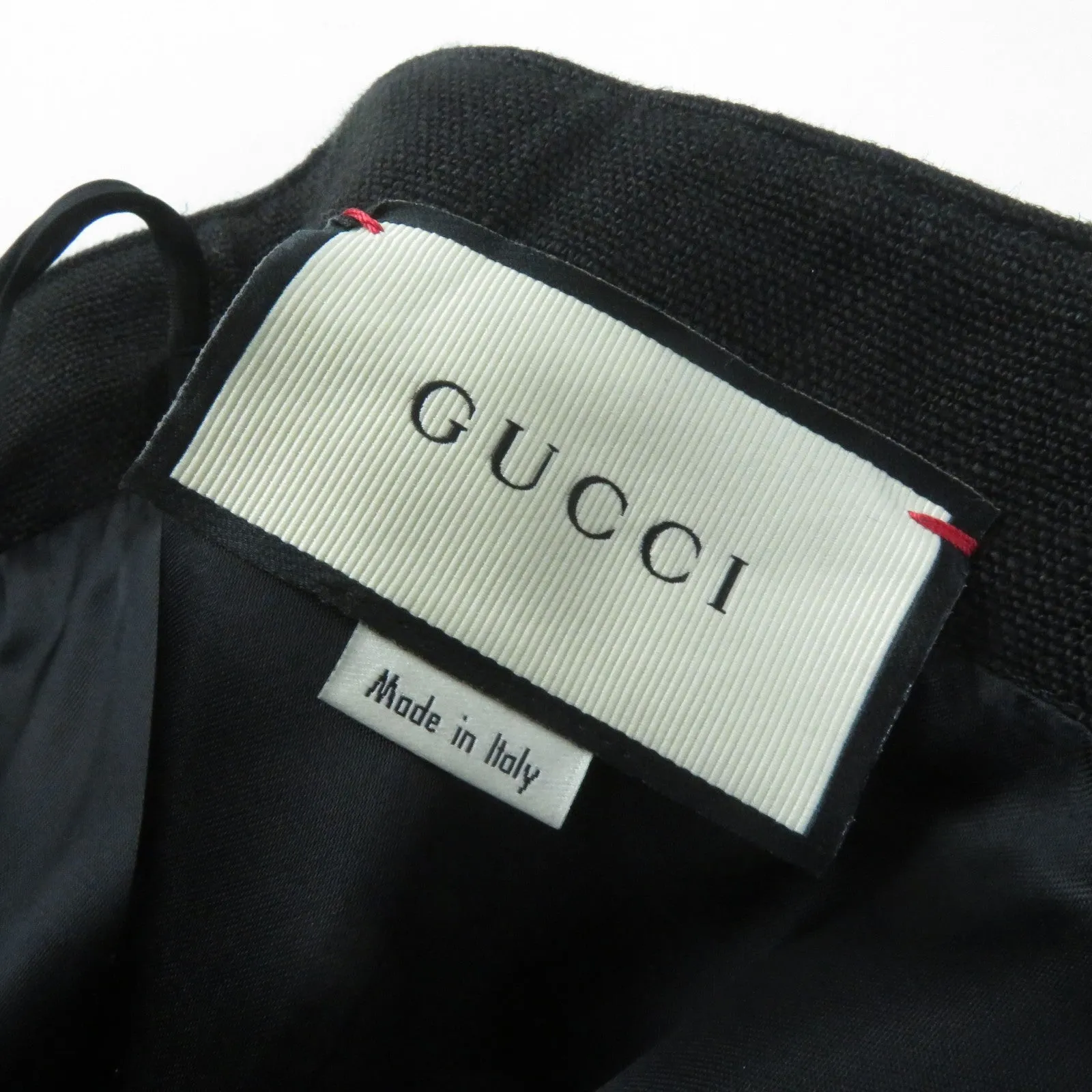 GUCCI Pleated skirt 511243 linen Black brown 40