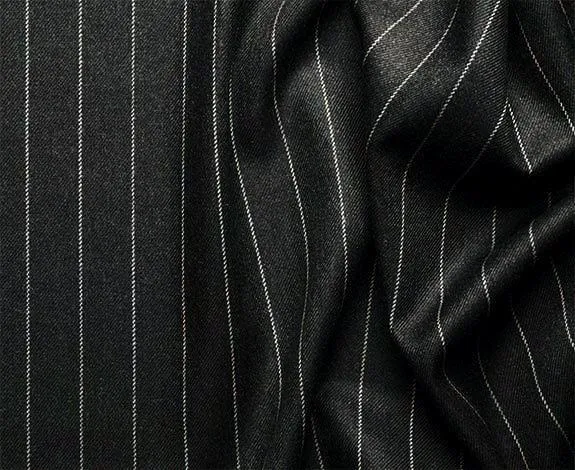 Helios Collection - Regular Fit 3 Piece Suit 2 Button Banker Stripe in Black