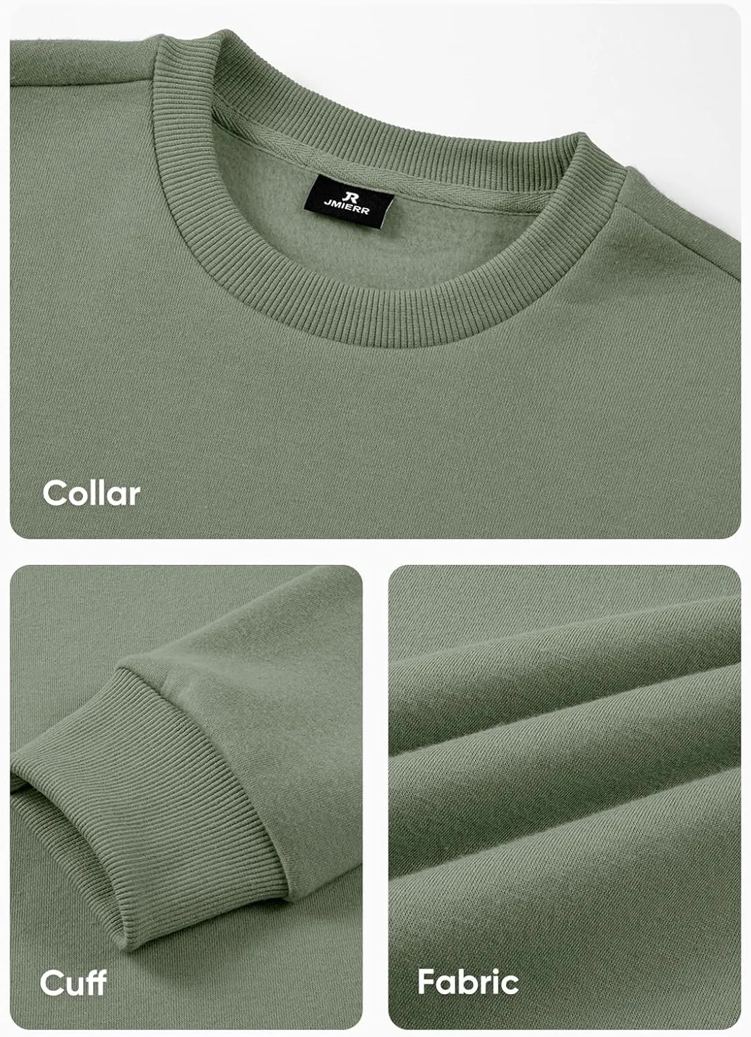JMIERR Men's Casual Long Sleeves Crewneck Sweatshirts Cotton Pullover Sweatshirt for Men