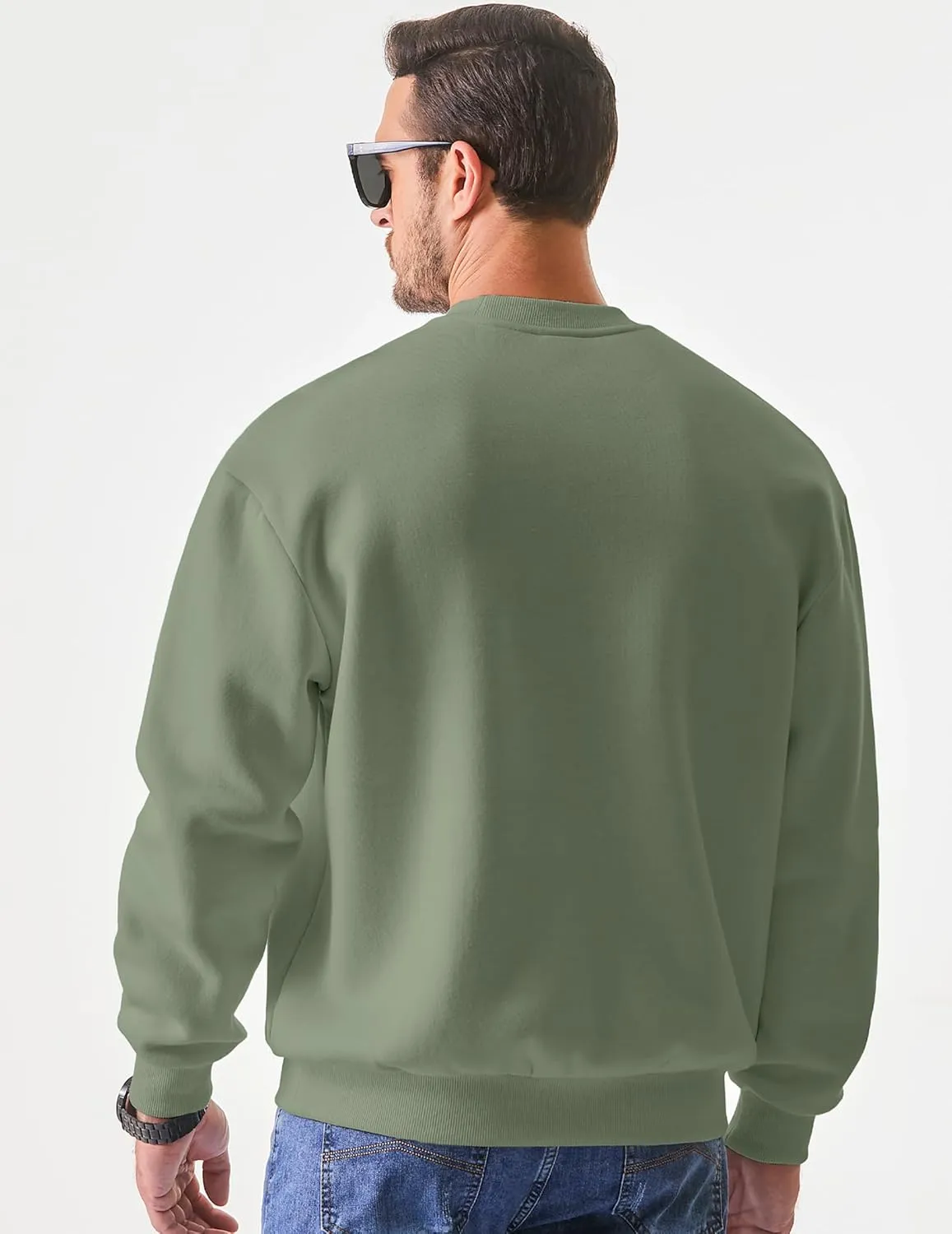JMIERR Men's Casual Long Sleeves Crewneck Sweatshirts Cotton Pullover Sweatshirt for Men
