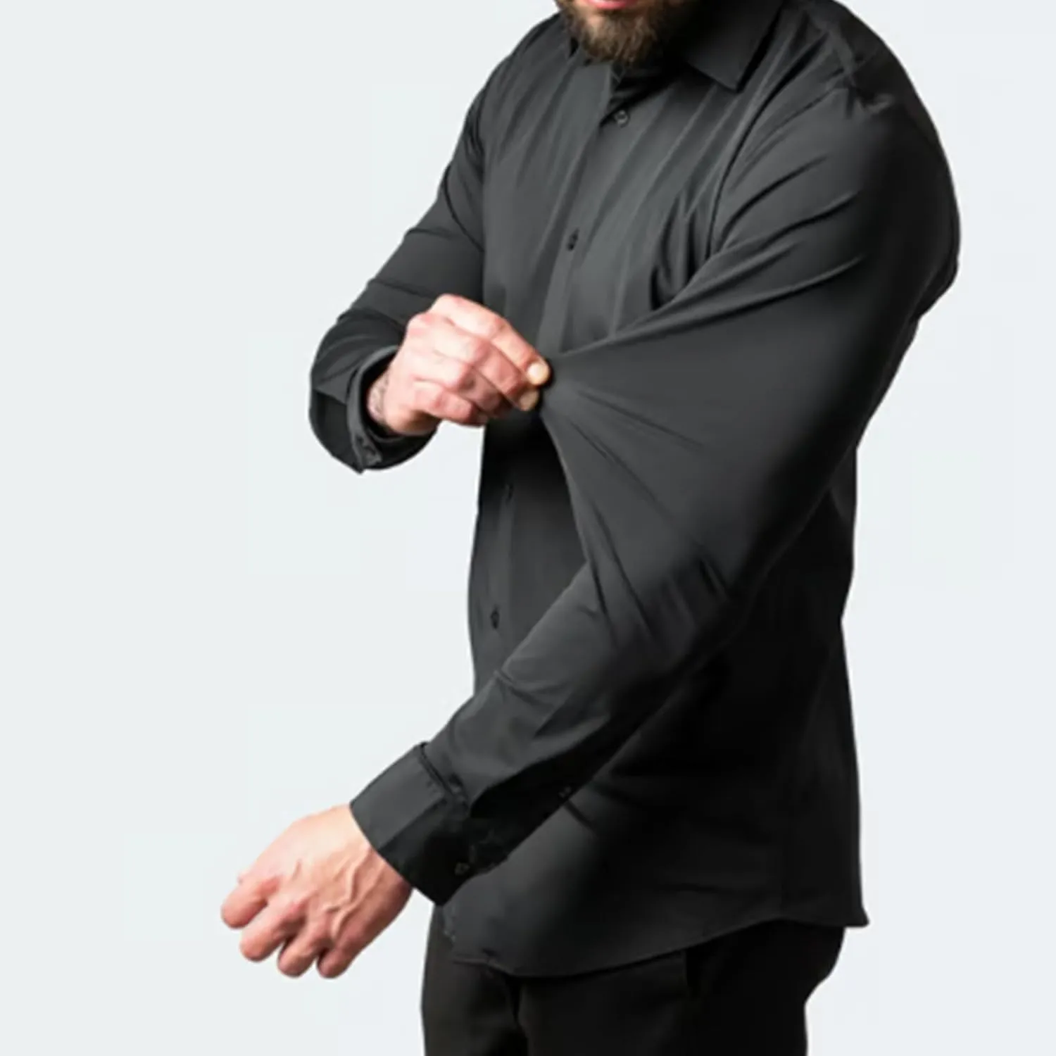 Literalous Shirt, Men's Stretch Non-Iron Anti-Wrinkle Shirts, Breathable Casual Cotton Short Sleeve Shirt