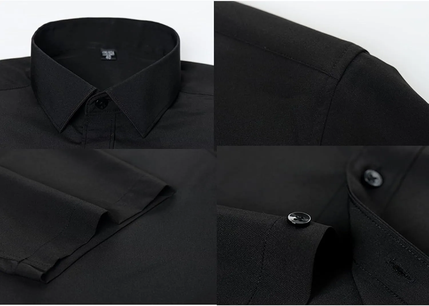 Literalous Shirt, Men's Stretch Non-Iron Anti-Wrinkle Shirts, Breathable Casual Cotton Short Sleeve Shirt