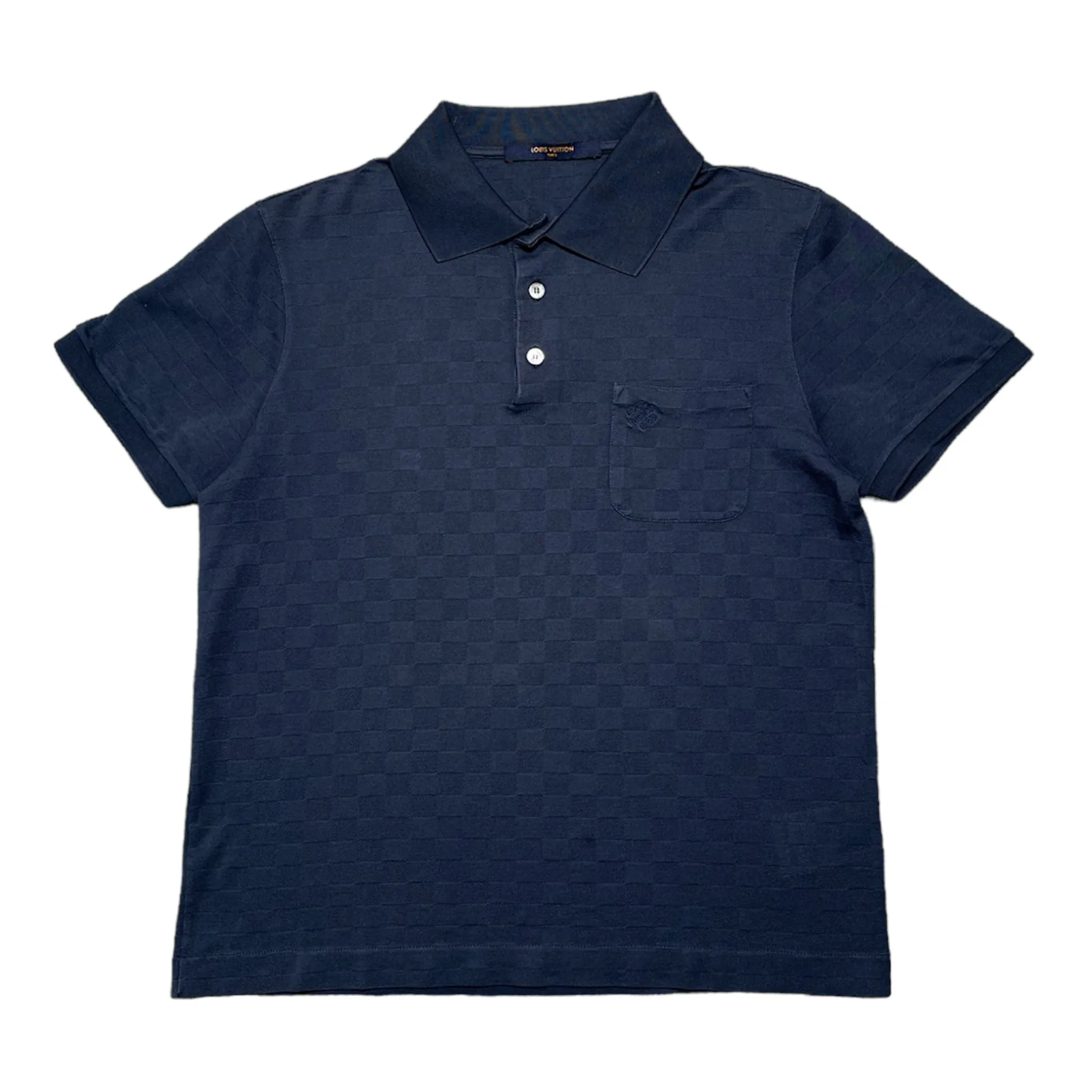Louis Vuitton Classic Damier Pique Polo Tee Shirt Blue
