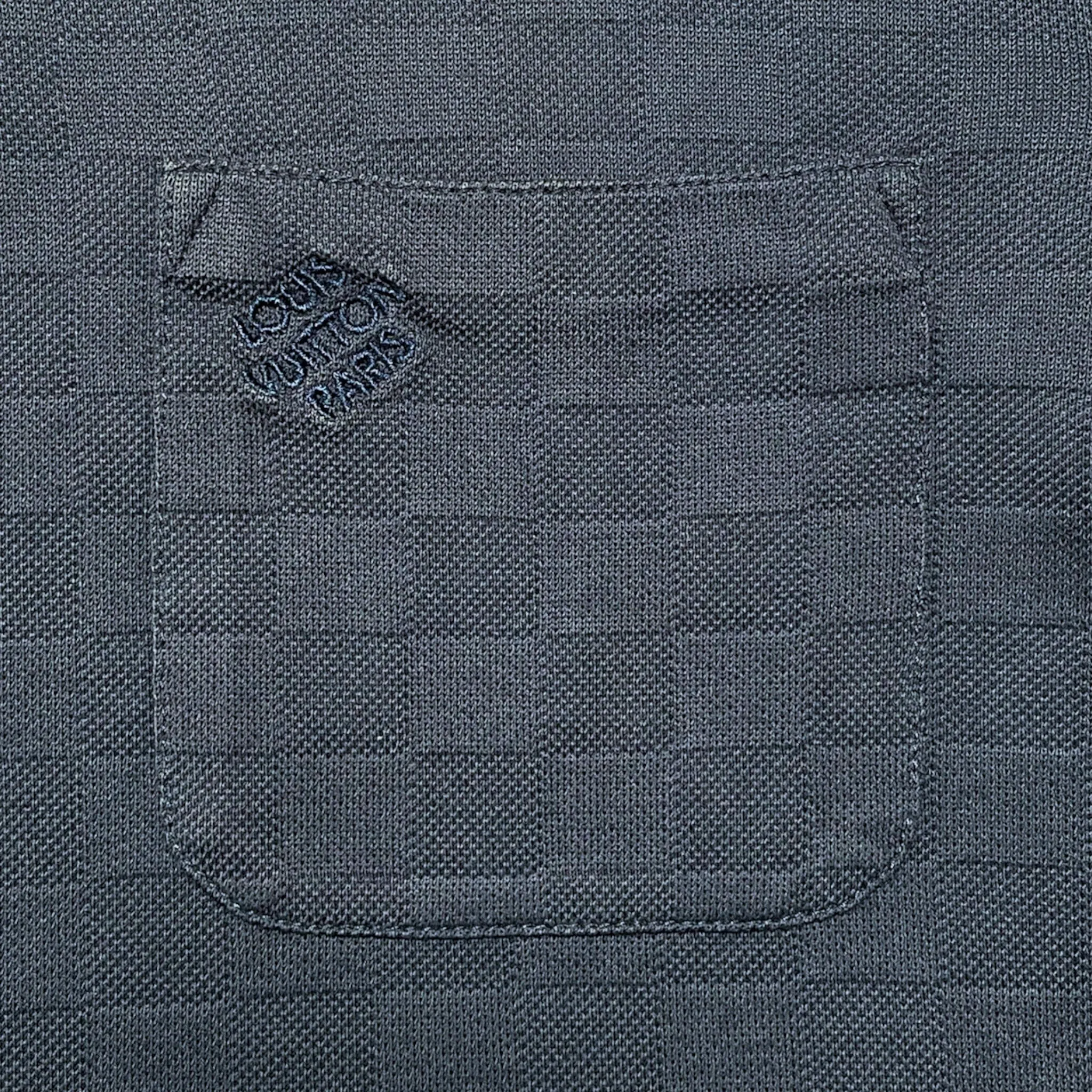 Louis Vuitton Classic Damier Pique Polo Tee Shirt Blue