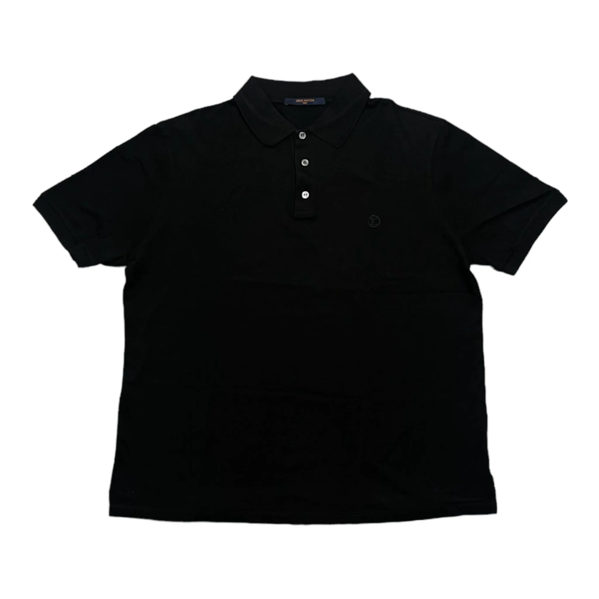 Louis Vuitton Classic Pique Short Sleeve Polo Tee Shirt Black
