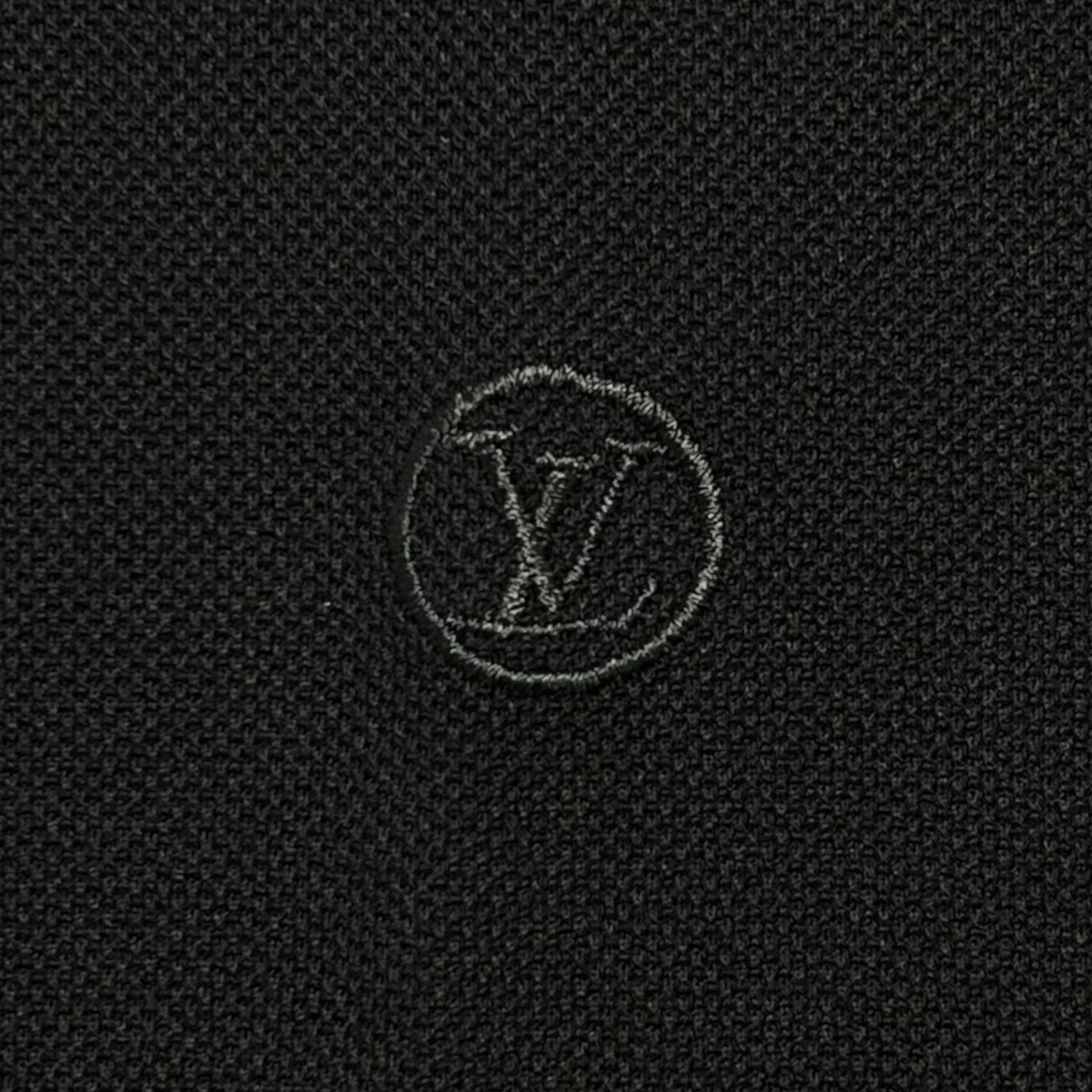 Louis Vuitton Classic Pique Short Sleeve Polo Tee Shirt Black