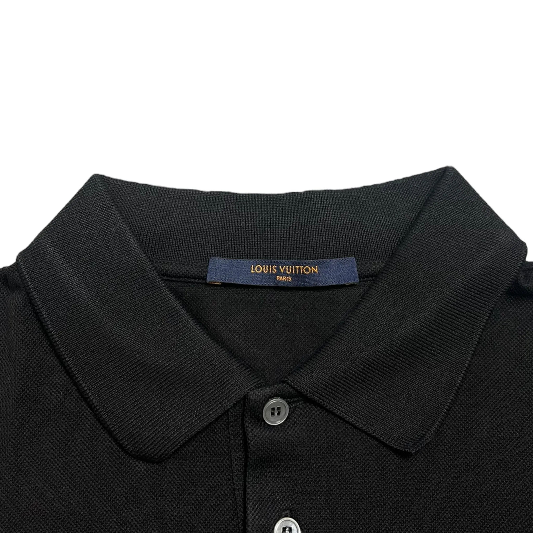 Louis Vuitton Classic Pique Short Sleeve Polo Tee Shirt Black