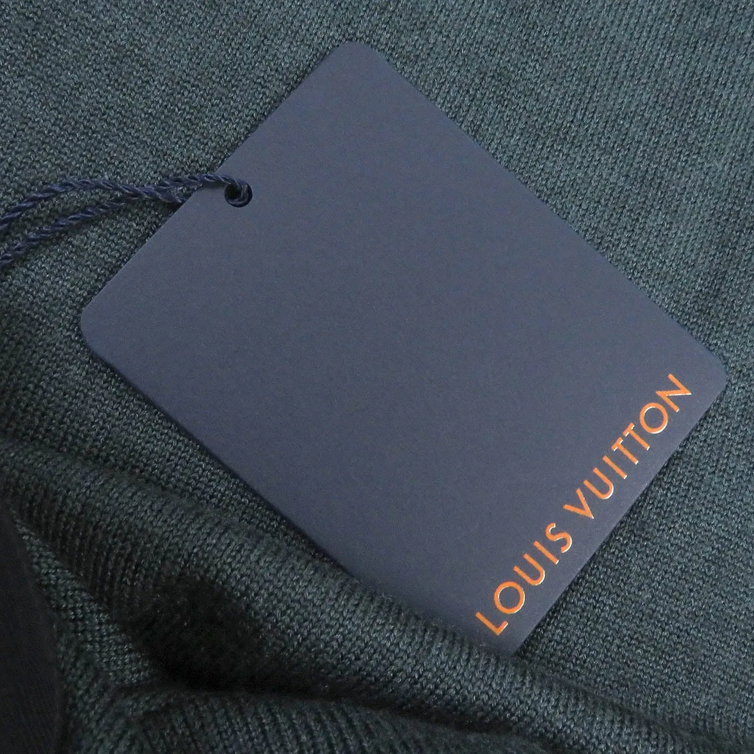 LOUIS VUITTON Long sleeve polo shirt HEN03W Outer material: 70% wool, Outer material: 30% silk, Part: 94% nylon, Part: 6% polyurethane Green navy mens S Used