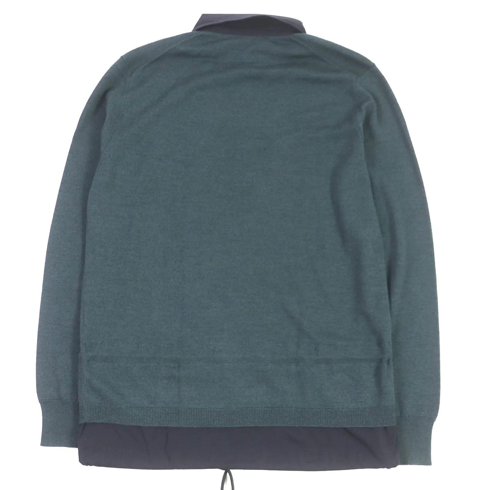 LOUIS VUITTON Long sleeve polo shirt HEN03W Outer material: 70% wool, Outer material: 30% silk, Part: 94% nylon, Part: 6% polyurethane Green navy mens S Used