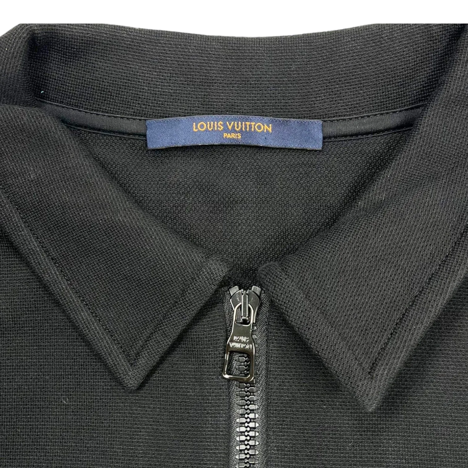 Louis Vuitton Zip Polo Monogram Pocket Short Sleeve Tee Shirt Black Pre-Owned