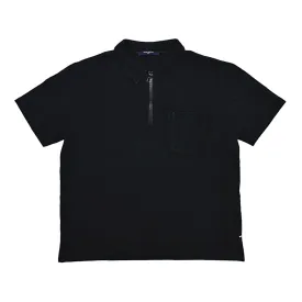 Louis Vuitton Zip Polo Monogram Pocket Short Sleeve Tee Shirt Black Pre-Owned