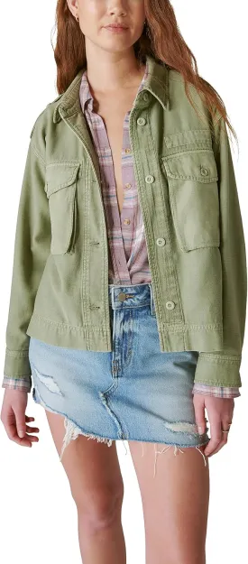 Lucky Brand Women's Cropped Twill Utility Jacket