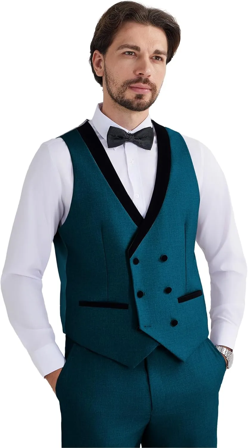 MAGE MALE Men's 3 Piece Suit One Button Tuxedo Set Slim Fit Formal Suit for Weddings, Parties, and Evening Events