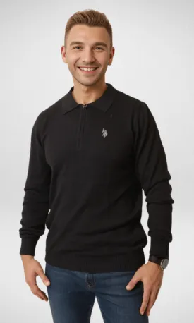 Men USP Half Zipper - Black