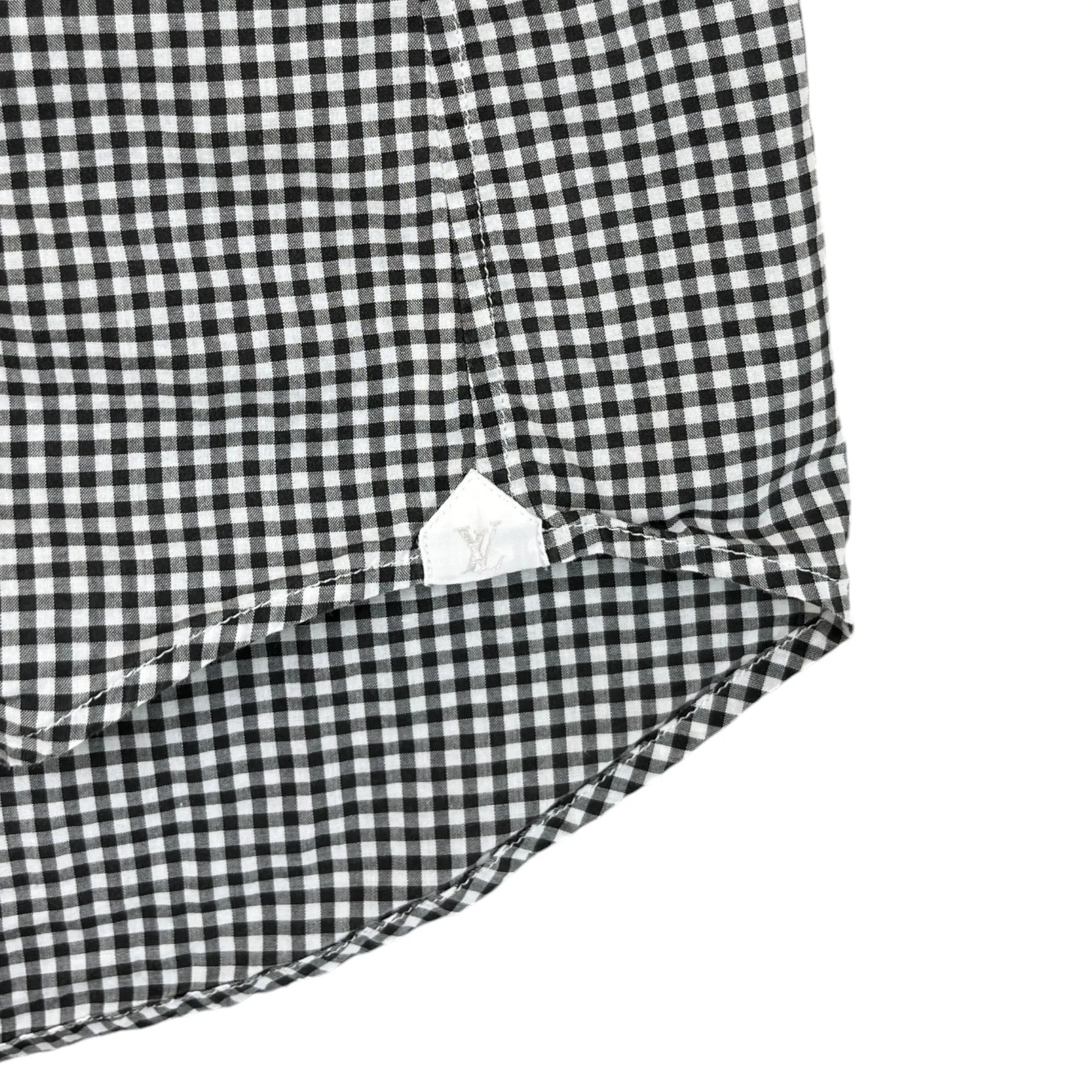 Men's Checked Stripe Polo Shirt White Size S