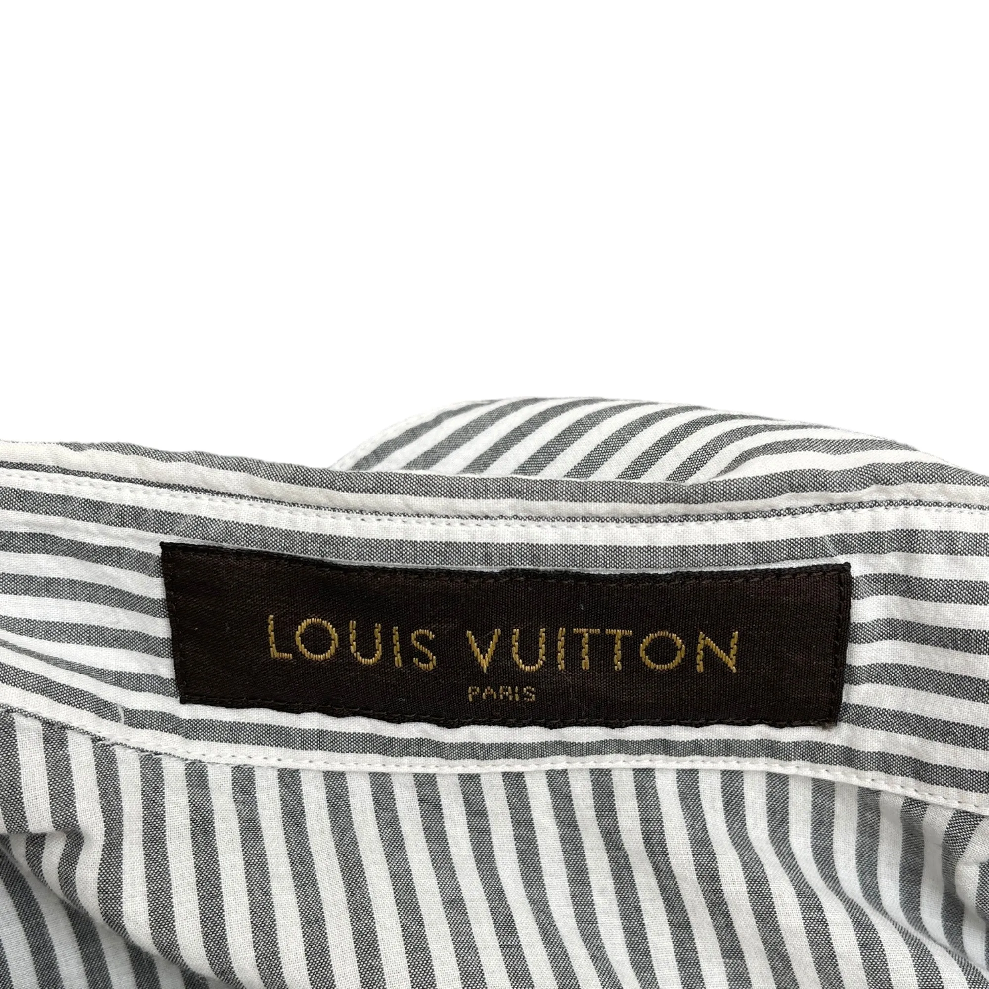 Men's Checked Stripe Polo Shirt White Size S