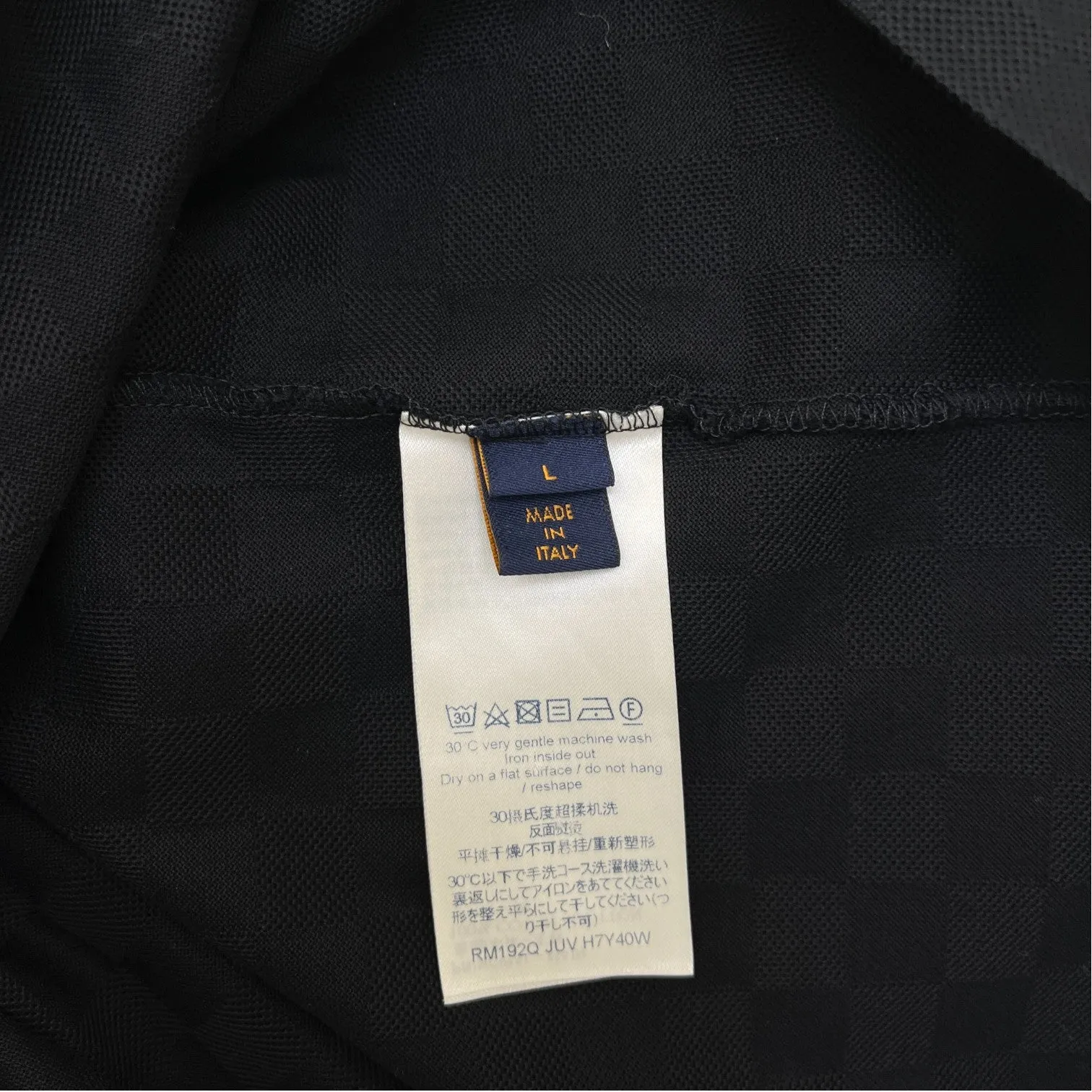 Men's Damier Logo Polo Shirt Black Size L